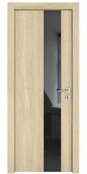Дверь межкомнатная DO-504 Дуб светлый/стекло Черное