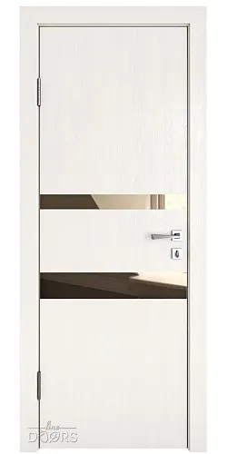 Дверь межкомнатная DO-512 Белый ясень/зеркало Бронза