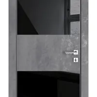 ШИ дверь DO-608 Бетон темный/стекло Черное