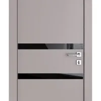 ШИ дверь DO-613 Серый бархат/стекло Черное