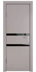 ШИ дверь DO-613 Серый бархат/стекло Черное