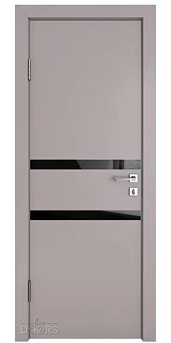 ШИ дверь DO-613 Серый бархат/стекло Черное