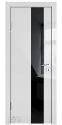 Дверь межкомнатная DO-504 Серый глянец/стекло Черное