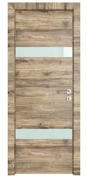 Дверь межкомнатная DO-502 Лофт светлый/стекло Белое