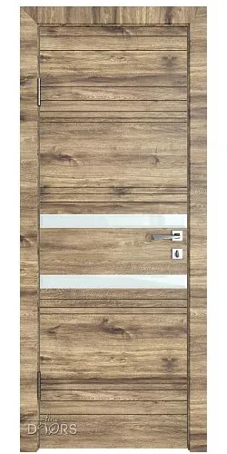 Дверь межкомнатная DO-515 Лофт светлый/стекло Белое