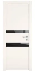 Дверь межкомнатная DO-512 Сливки/стекло Черное