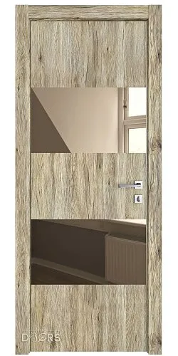 ШИ дверь DO-608 Рустик натуральный/зеркало Бронза