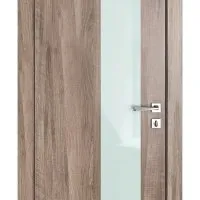 ШИ дверь DO-604 Орех седой светлый/стекло Белое