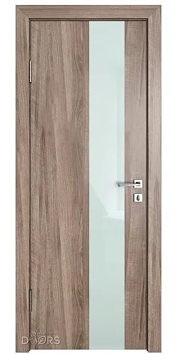 ШИ дверь DO-604 Орех седой светлый/стекло Белое