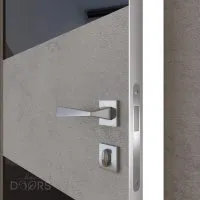 ШИ дверь DO-608 Бетон светлый/стекло Черное