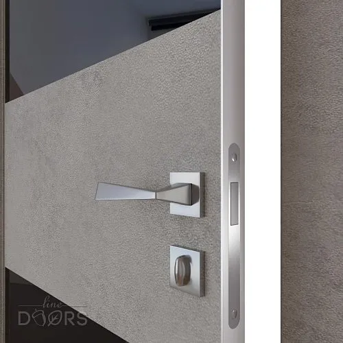 ШИ дверь DO-608 Бетон светлый/стекло Черное