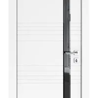 Дверь межкомнатная DO-514 Белый бархат/стекло Черное