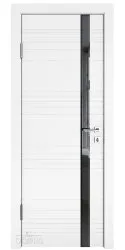 Дверь межкомнатная DO-514 Белый бархат/стекло Черное