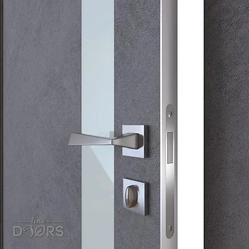 Дверь межкомнатная DO-507 Бетон темный/стекло Белое