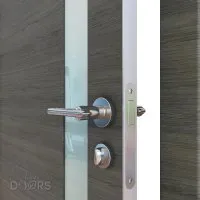 ШИ дверь DO-607 Ольха темная/стекло Белое