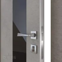 ШИ дверь DO-604 Бетон светлый/стекло Черное