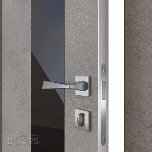 ШИ дверь DO-604 Бетон светлый/стекло Черное