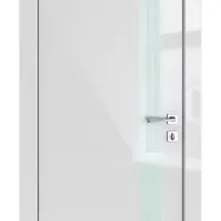 ШИ дверь DO-607 Серый глянец/стекло Белое