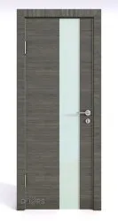 ШИ дверь DO-604 Ольха темная/стекло Белое