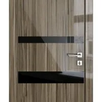 Дверь межкомнатная DO-512 Сосна глянец/стекло Черное