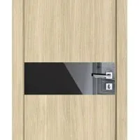 Дверь межкомнатная DO-509 Дуб светлый/стекло Черное