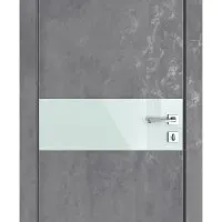 Дверь межкомнатная DO-509 Бетон темный/стекло Белое