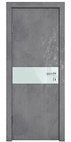 Дверь межкомнатная DO-509 Бетон темный/стекло Белое