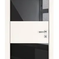 Дверь межкомнатная DO-508 Сливки/стекло Черное