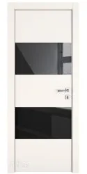 Дверь межкомнатная DO-508 Сливки/стекло Черное