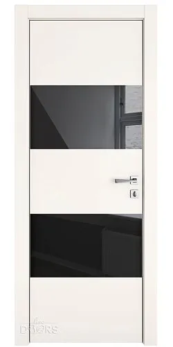 Дверь межкомнатная DO-508 Сливки/стекло Черное