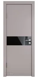 ШИ дверь DO-609 Серый бархат/стекло Черное