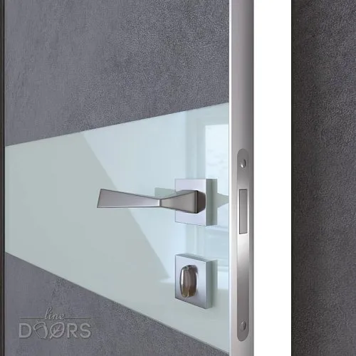 Дверь межкомнатная DO-509 Бетон темный/стекло Белое