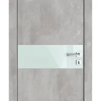 ШИ дверь DO-609 Бетон светлый/стекло Белое