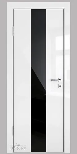 ШИ дверь DO-610 Белый глянец/стекло Черное
