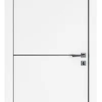 Дверь межкомнатная DG-522 Белый бархат/молдинг черный