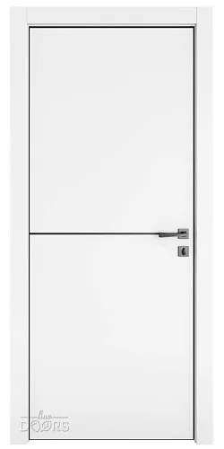 Дверь межкомнатная DG-522 Белый бархат/молдинг черный