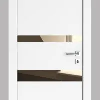 ШИ дверь DO-612 Белый бархат/зеркало Бронза