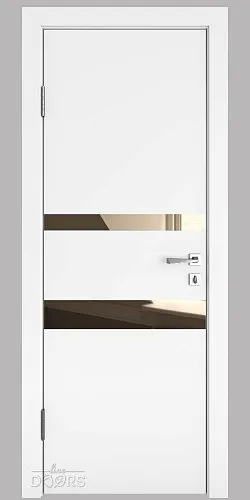 ШИ дверь DO-612 Белый бархат/зеркало Бронза