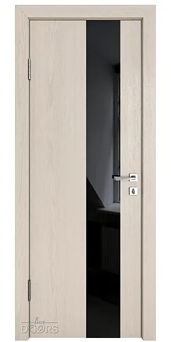 Дверь межкомнатная DO-504 Ясень капучино/стекло Черное