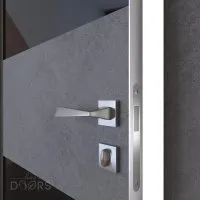 ШИ дверь DO-608 Бетон темный/стекло Черное