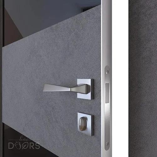 ШИ дверь DO-608 Бетон темный/стекло Черное