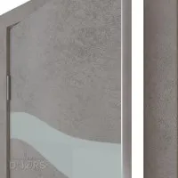 ШИ дверь DO-603 Бетон светлый/стекло Белое