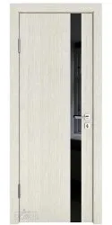 ШИ дверь DO-607 Белая лиственница/стекло Черное