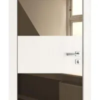 ШИ дверь DO-608 Белый ясень/зеркало Бронза