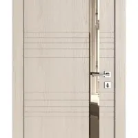 Дверь межкомнатная DO-514 Ясень капучино/зеркало Бронза