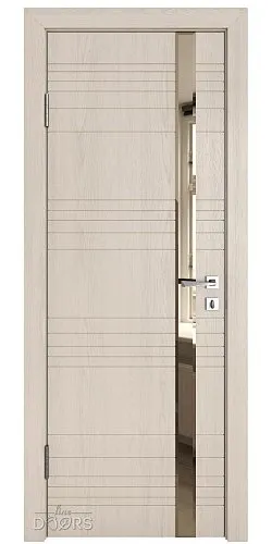 Дверь межкомнатная DO-514 Ясень капучино/зеркало Бронза