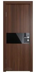 ШИ дверь DO-601 Орех тисненый/стекло Черное