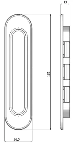 Ручка-купе овал, цвет черный