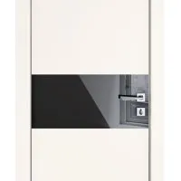 Дверь межкомнатная DO-501 Сливки/стекло Черное