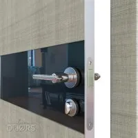 Дверь межкомнатная DO-509 Серый дуб/стекло Черное